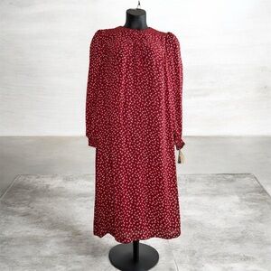 Vintage Chex California Red Printed Midi Dress Sz22 New